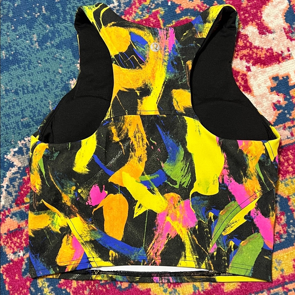 Lululemon Wunder Train racerback tank top size 4 Multicolor sports bra - Picture 3 of 7